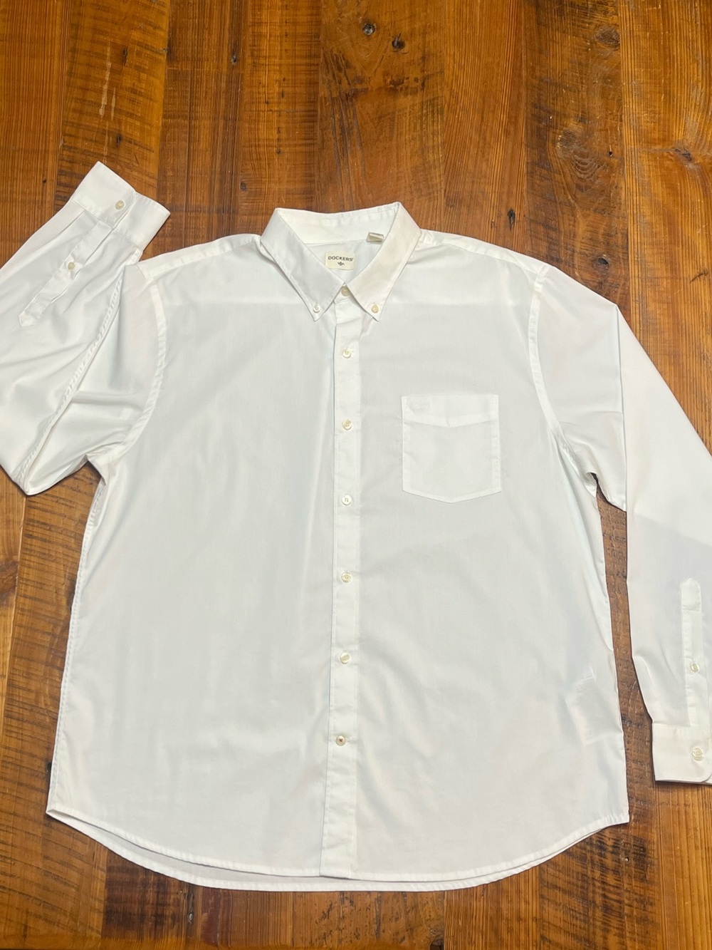 Dockers Classic White Long-Sleeve Dress Shirt Size XL